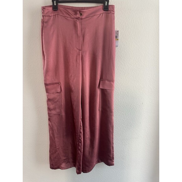 Michael Kors pants Women's Solid Satin Cargo Zippered Pants Dusty Rose size M - Picture 4 of 15